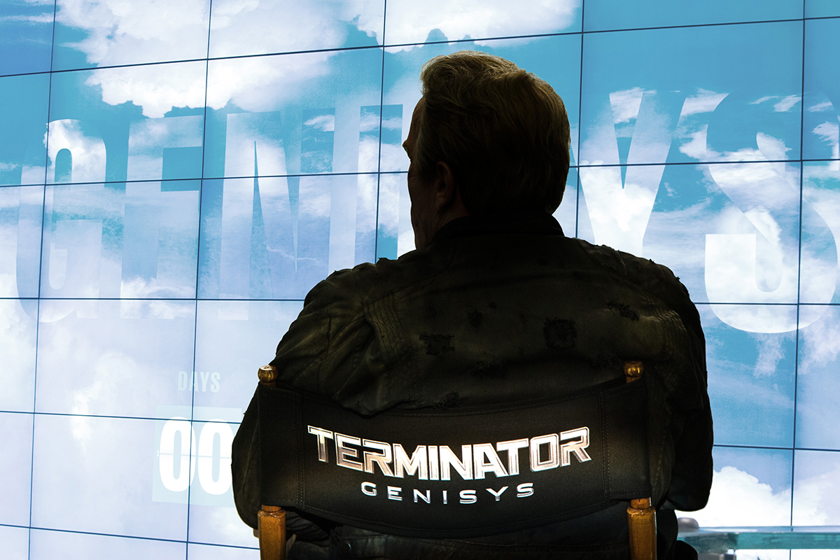 Arnold Schwarzenegger en el rodaje de Terminator: Genisys