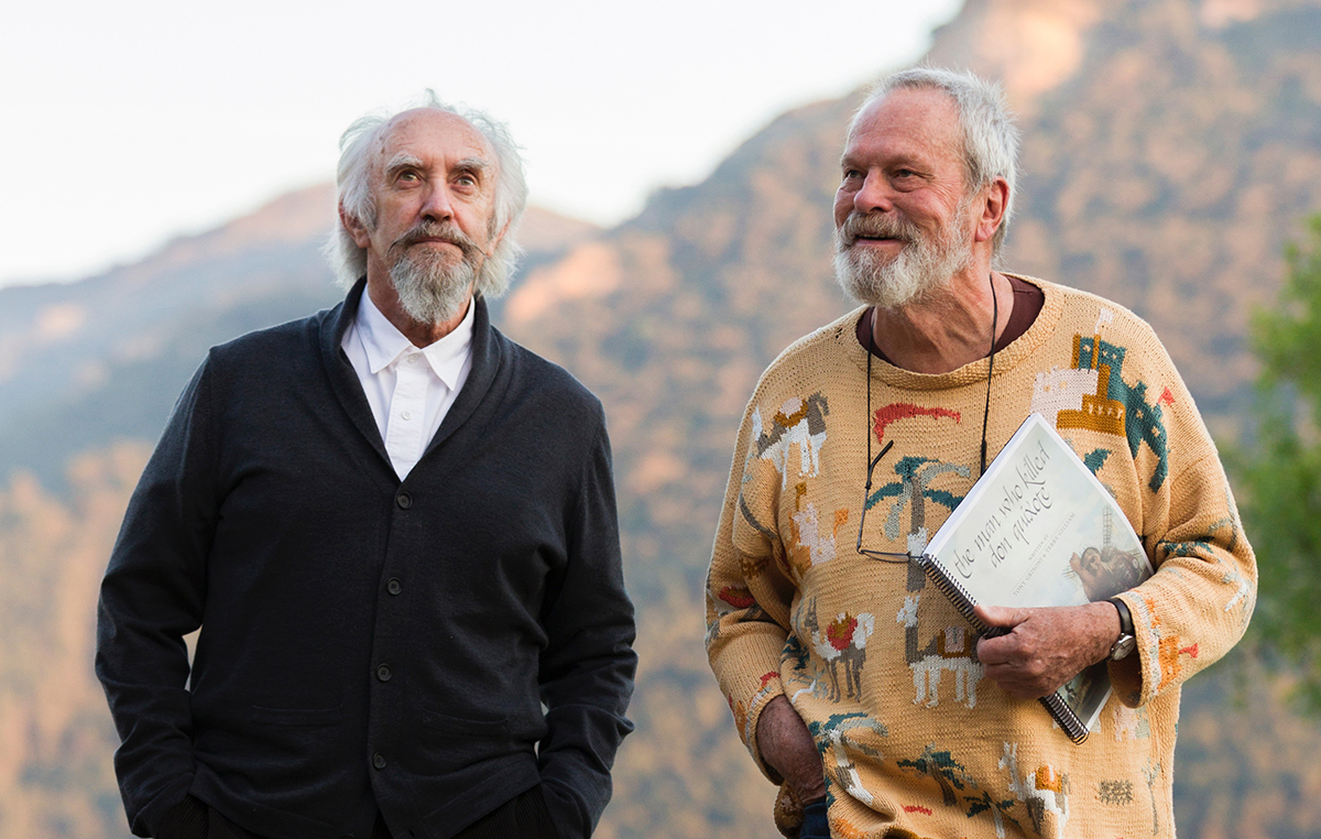 Jonathan Pryce y Terry Gilliam en el rodaje de El hombre que mató a Don Qujote