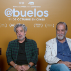 Roberto Álvarez, Carlos Iglesias y Ramón Barea en la presentación de Abuelos